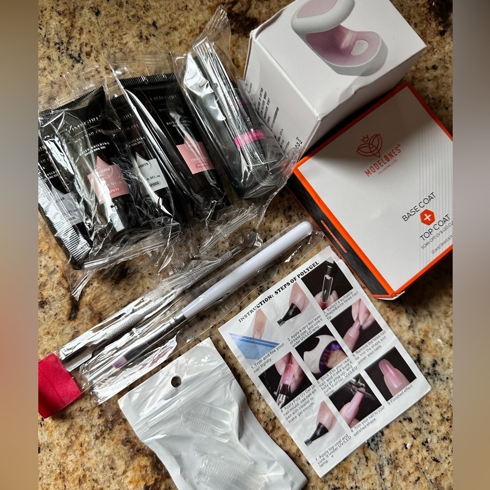 11pc Nail Tips Set, Tips, Colors, UV Lamp, Women’s, OS